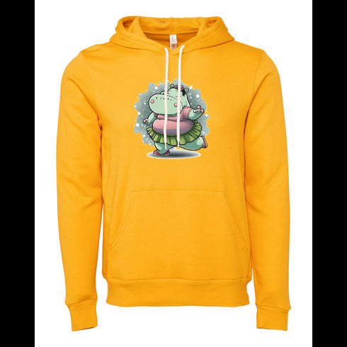 Cartoon Hippo Bella canvas hoodie 3719